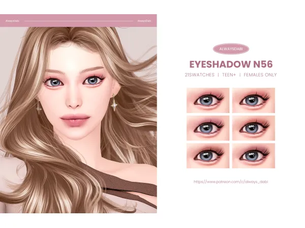 Mix [AlwaysDabi] Eyeshadow N56 - The Sims 4 Custom Content