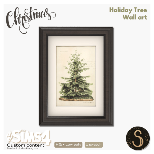 Mix Sims4Luxury Christmas Holiday tree Wall art by simsfinds - The Sims 4 Custom Content