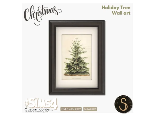 Mix Sims4Luxury Christmas Holiday tree Wall art - The Sims 4 Custom Content