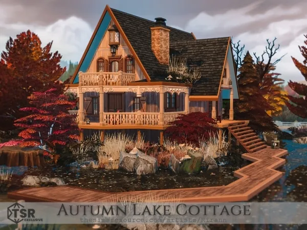 Mix Autumn Lake Cottage - The Sims 4 Custom Content