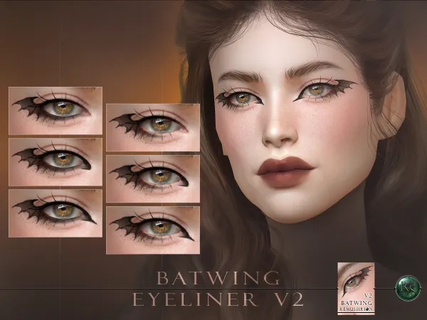 Alpha Batwing Eyeliner V2 - The Sims 4 Custom Content
