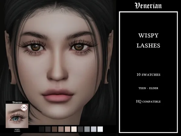 Alpha Wispy Lashes by Venerian - The Sims 4 Custom Content