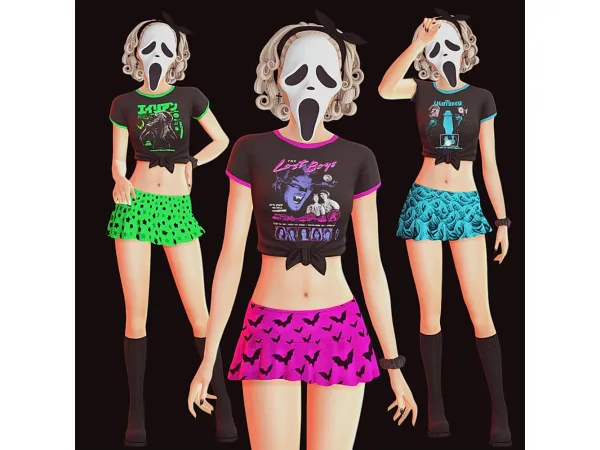 Maxis Match SPOOKSHOW BABY TOP SKIRT by puppycheesecake - The Sims 4 Custom Content