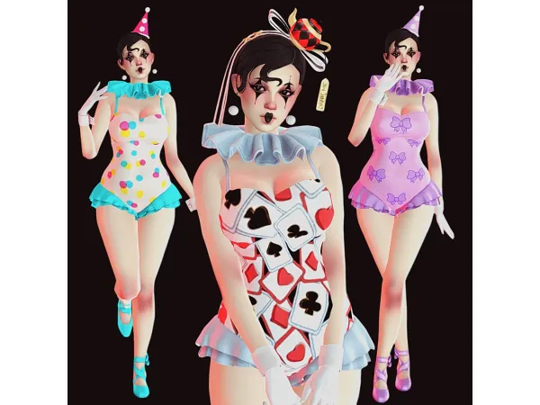 Maxis Match Circus Playsuit Recolor Outfit Collar by puppycheesecake - The Sims 4 Custom Content