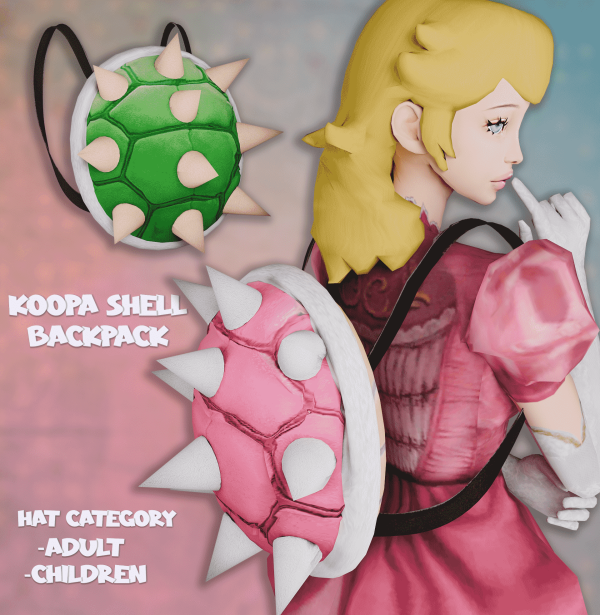 Alpha Koopa shell backpack - The Sims 4 Custom Content