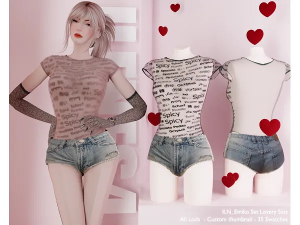 Alpha ILN Emiko Set Outfit - The Sims 4 Custom Content