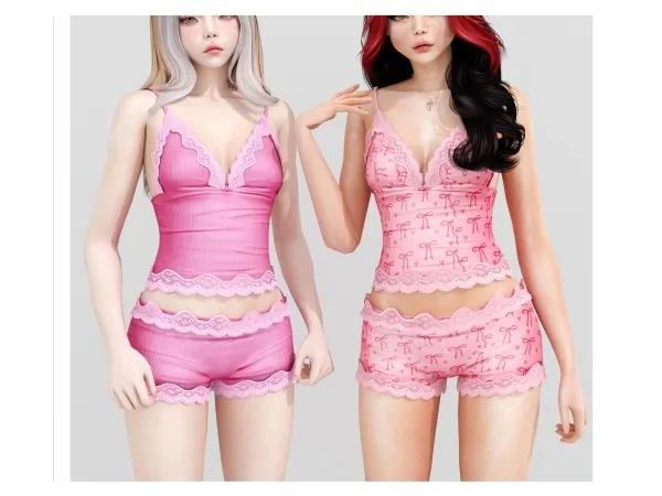 Mix Lorela Sleepwear set - The Sims 4 Custom Content