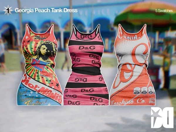 Alpha DECAYED Georgia Peach Dress (Standard Version) - The Sims 4 Custom Content