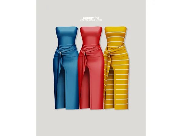 Alpha [cocomint] Charm Wrap Dress - The Sims 4 Custom Content