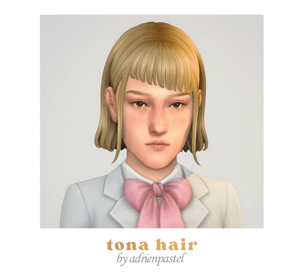 Maxis Match daylifesims' Tona Hair (Kids Conversion) by simsfinds - The Sims 4 Custom Content