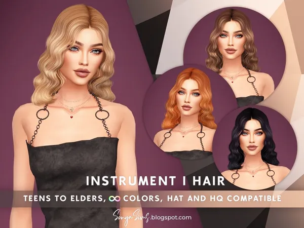 Alpha Instrument Hair Left - The Sims 4 Custom Content