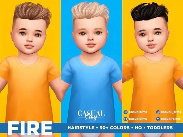 Alpha Fire Hairstyle Toddlers - The Sims 4 Custom Content