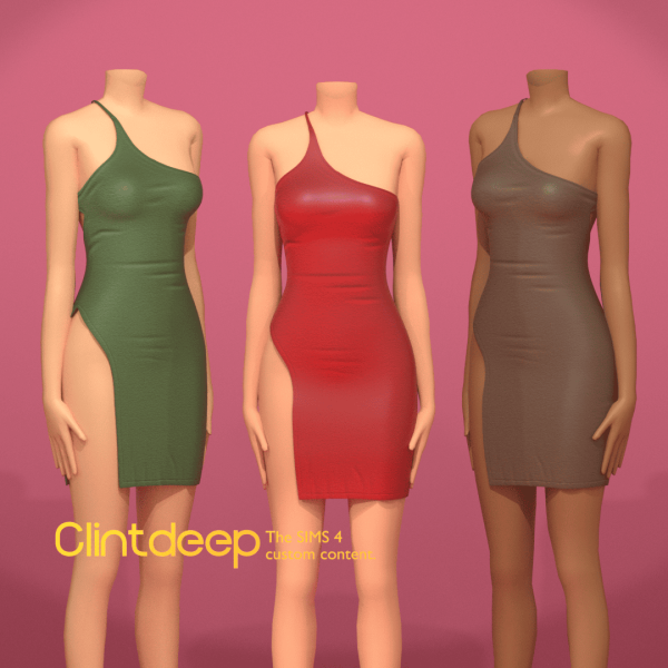 Mix Clintdeep Louise One Shoulder by clintdeep - The Sims 4 Custom Content