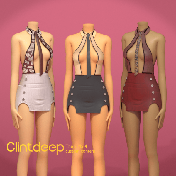 Mix Clintdeep Claire Uniform Set by clintdeep - The Sims 4 Custom Content