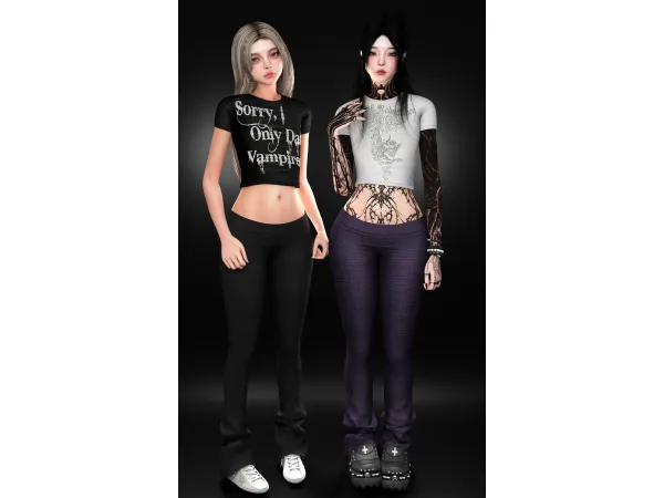 Alpha SHIRT EMO AND CALZA - The Sims 4 Custom Content