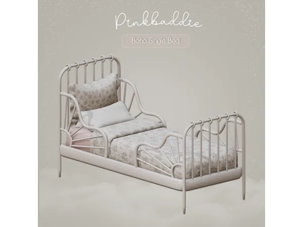 Mix Boho Single Bed - The Sims 4 Custom Content