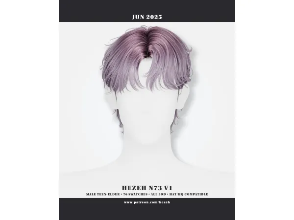 Alpha [Hezeh]Hair_No73 V1 - The Sims 4 Custom Content