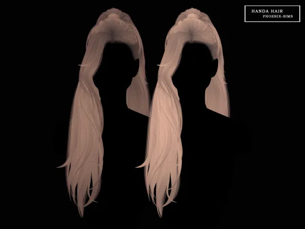 Alpha Handa Hair - The Sims 4 Custom Content