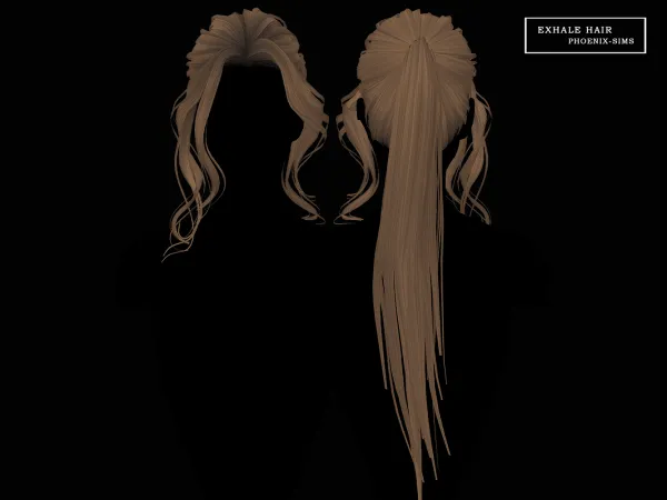 Alpha Exhale Hair - The Sims 4 Custom Content
