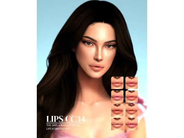 Alpha LEAN LIPS CC34 - The Sims 4 Custom Content
