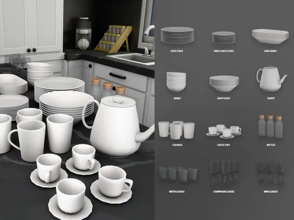 Alpha Kitchen Clutter 4 - The Sims 4 Custom Content
