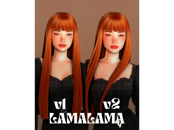 Maxis Match Hair Ainslie v1 v2 by lamalamalove - The Sims 4 Custom Content