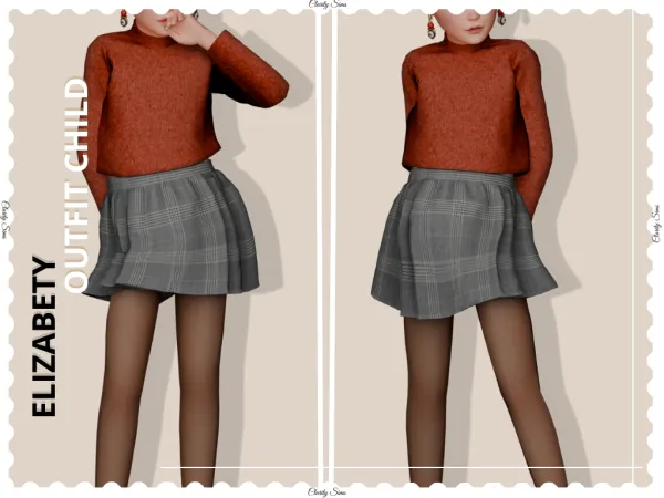 Alpha Elizabety Outfit Child - The Sims 4 custom content