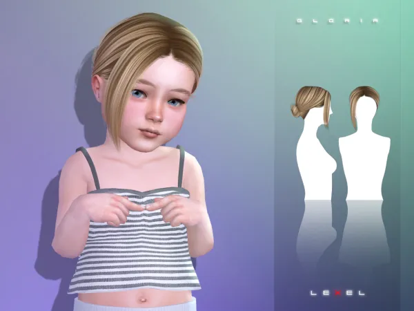 Alpha Gloria toddler hairstyle - The Sims 4 Custom Content