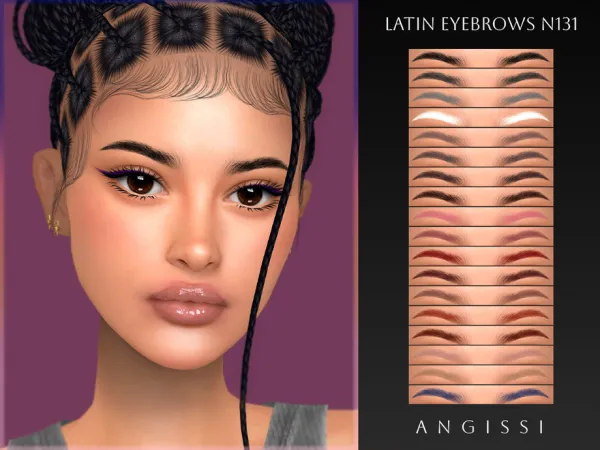 Alpha Latin Eyebrows N131 by ANGISSI - The Sims 4 Custom Content