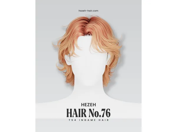 Alpha [Hezeh]Hair_No76 - The Sims 4 Custom Content