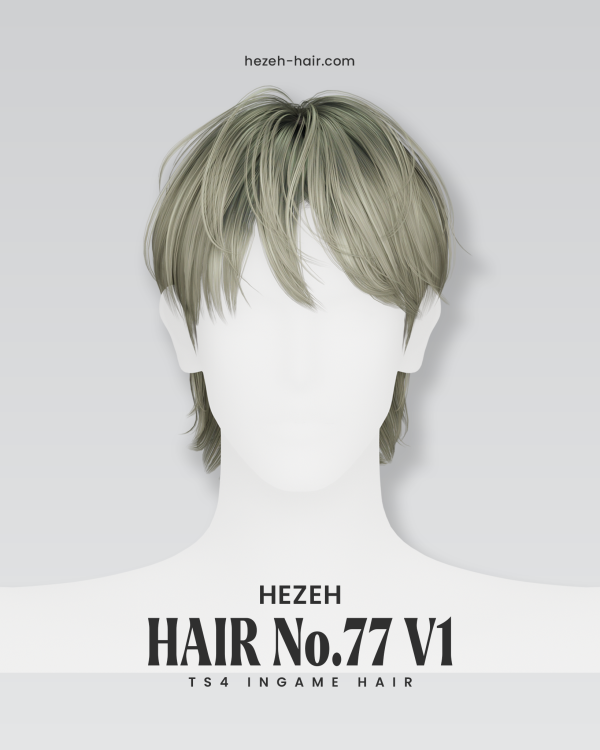 Alpha [Hezeh]Hair_No77 V1 by hezeh - The Sims 4 Custom Content