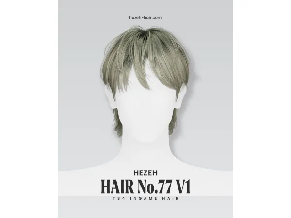 Alpha [Hezeh]Hair_No77 V1 - The Sims 4 Custom Content