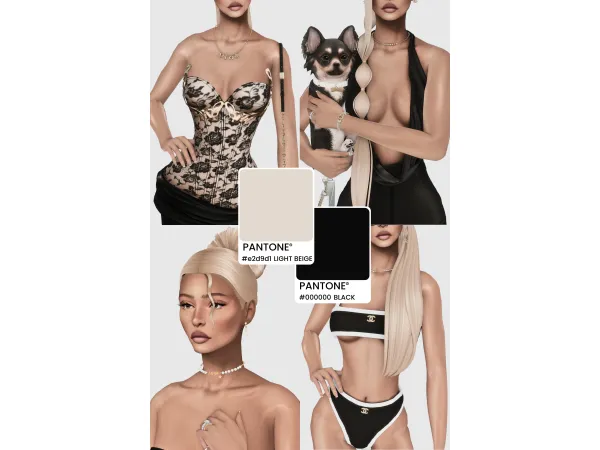 Maxis Match EMMELINE BLACKWOOD THE SILVER SPOON SOCIETY EDIT Colour Pallete by babybeesims - The Sims 4 Custom Content