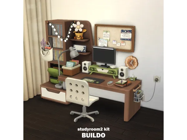 Maxis Match Studyroom2 kit by buildo_cc - The Sims 4 Custom Content