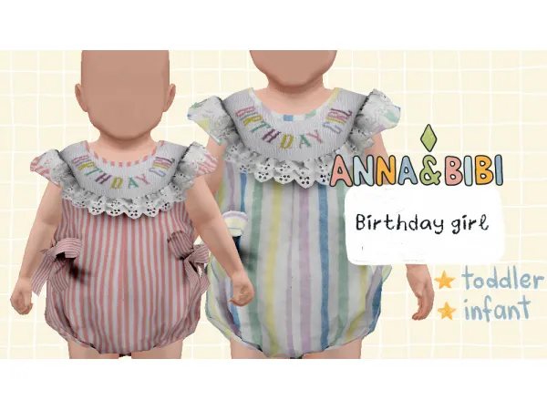 Alpha Birthday Girl_ toddler and infant [AnnaBibi] - The Sims 4 Custom Content