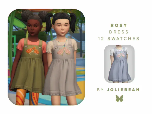 Maxis Match Rosy Dress by Joliebean - The Sims 4 Custom Content