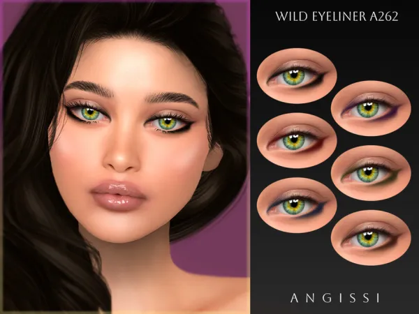Alpha Wild Eyeliner A262 by ANGISSI - The Sims 4 Custom Content