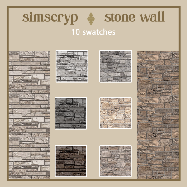 Alpha simscryp stone wall by simsfinds - The Sims 4 Custom Content