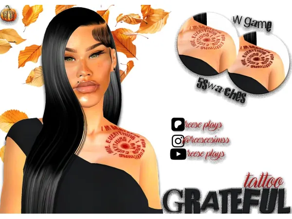 Mix Grateful Tattoo by reeseplays - The Sims 4 Custom Content