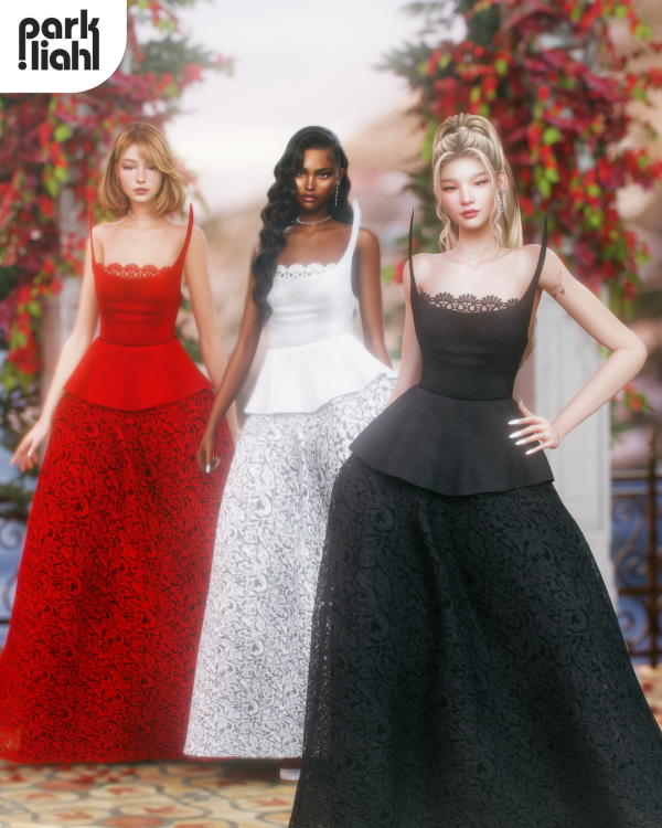 Alpha PARKLIAH MYRA DRESS (SIMS 4 BLENDER VERSION) by parkliah - The Sims 4 Custom Content