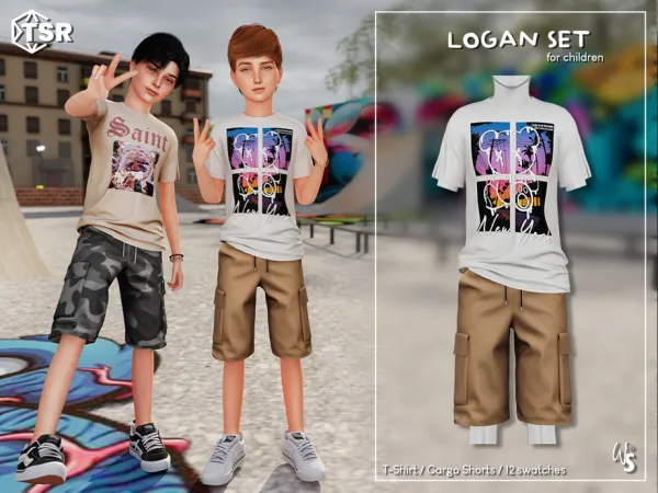 Alpha Logan Clothing Set for children - The Sims 4 Custom Content
