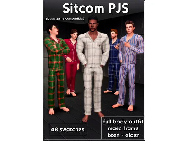 Maxis Match Sitcom Pjs by creamlattedream - The Sims 4 Custom Content