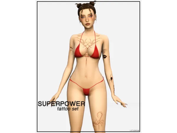 Mix Superpower Tattoo Set - The Sims 4 Custom Content