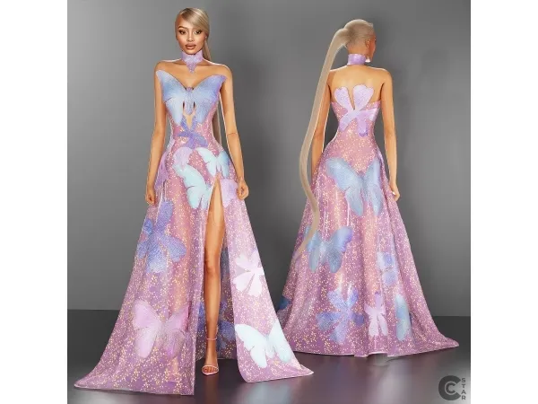 Alpha Butterfly Illusion Elegance Gown cool_content_star - The Sims 4 Custom Content