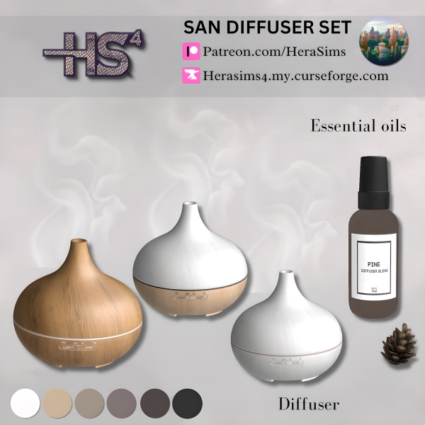 Alpha San diffuser set by herasims4 - The Sims 4 Custom Content
