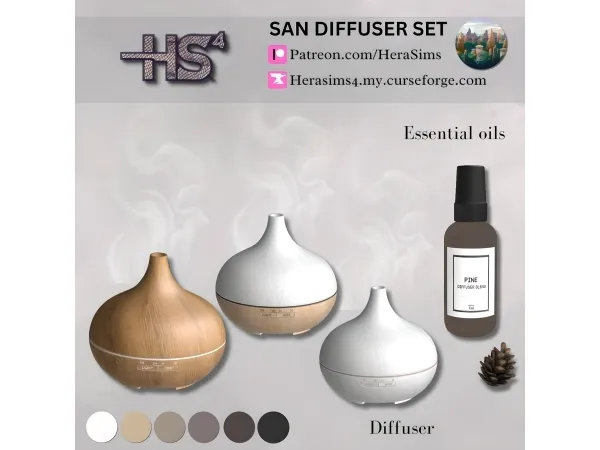 Alpha San diffuser set - The Sims 4 Custom Content
