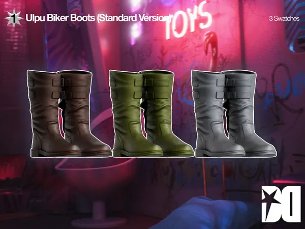 Alpha Ulpu Biker Boots (Standard Version) - The Sims 4 Custom Content
