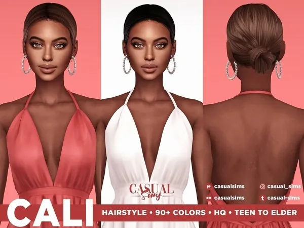 Alpha Cali Hairstyle (No Baby Braids) [SIMSFINDS] - The Sims 4 Custom Content