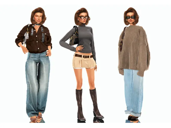 Alpha Casual Chic looks for Autumn simblr by wannabe - The Sims 4 Custom Content