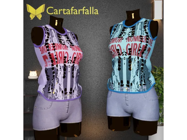 Alpha Cartafarfalla Rivana set - The Sims 4 Custom Content